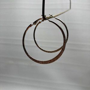 Shimmery Silver Hoop Earrings